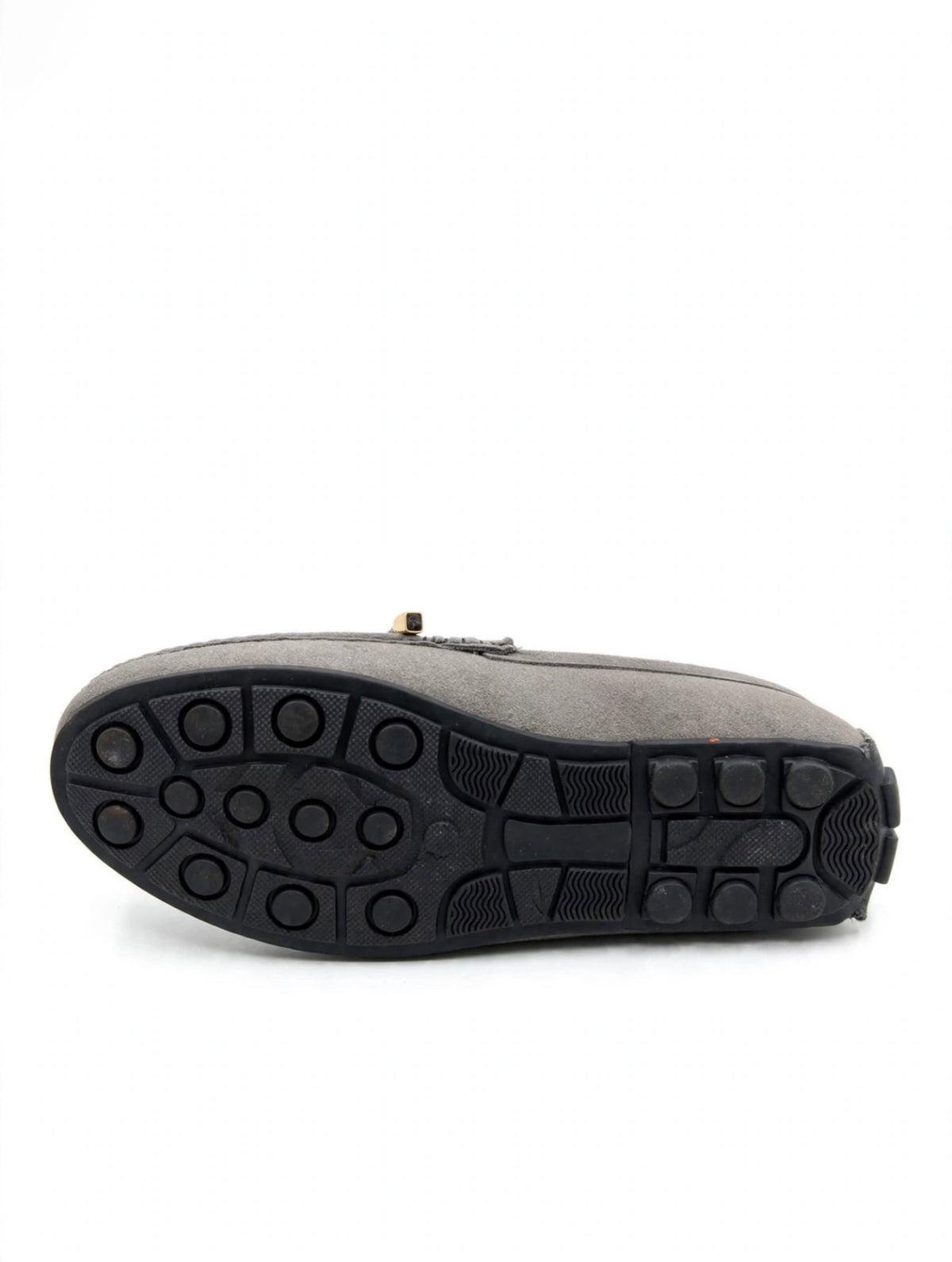 Grey Suede Tassel Loafers – Gold Tips