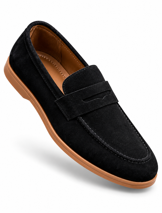 Classic Black Suede Loafers