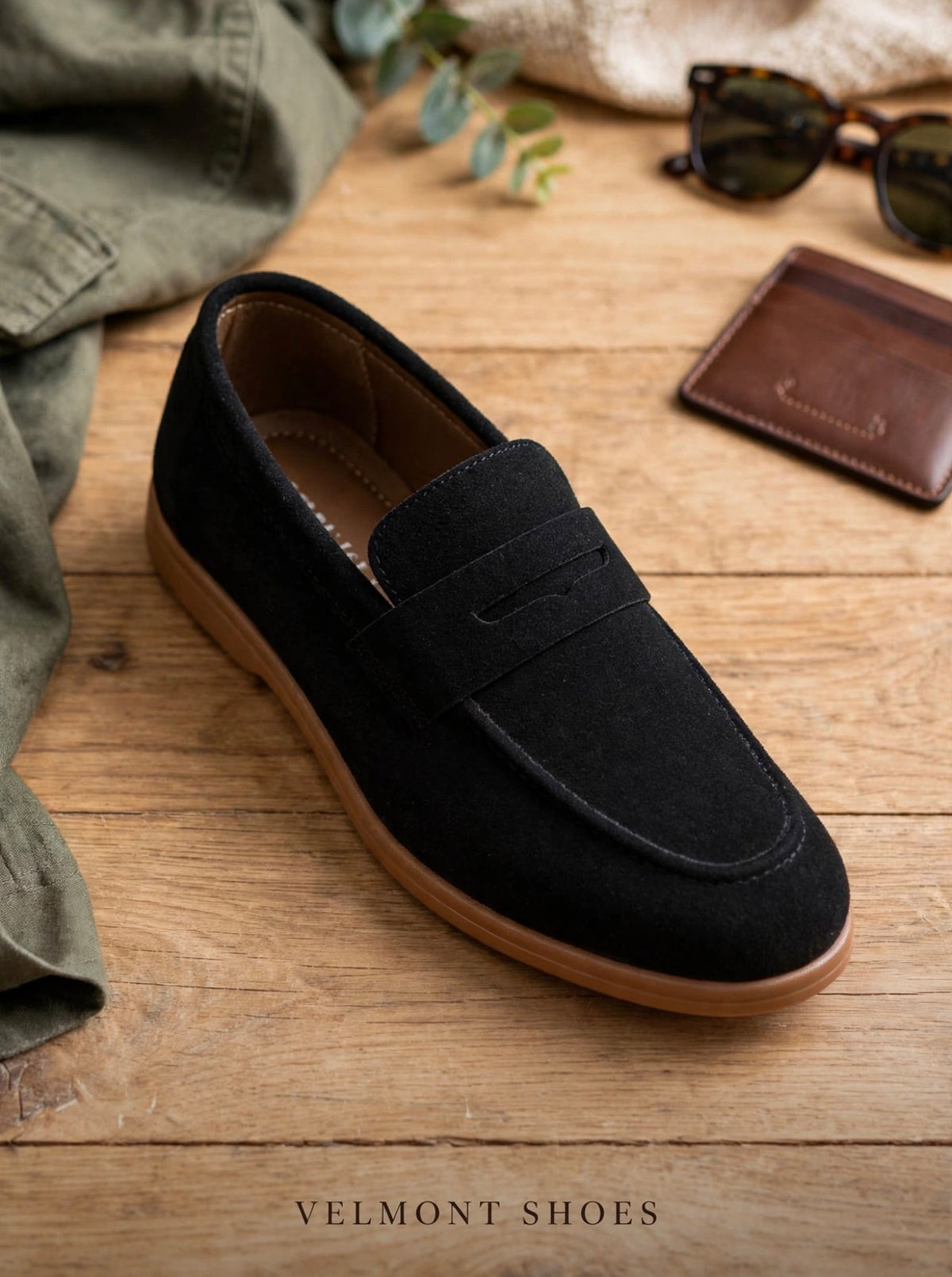 Classic Black Suede Loafers