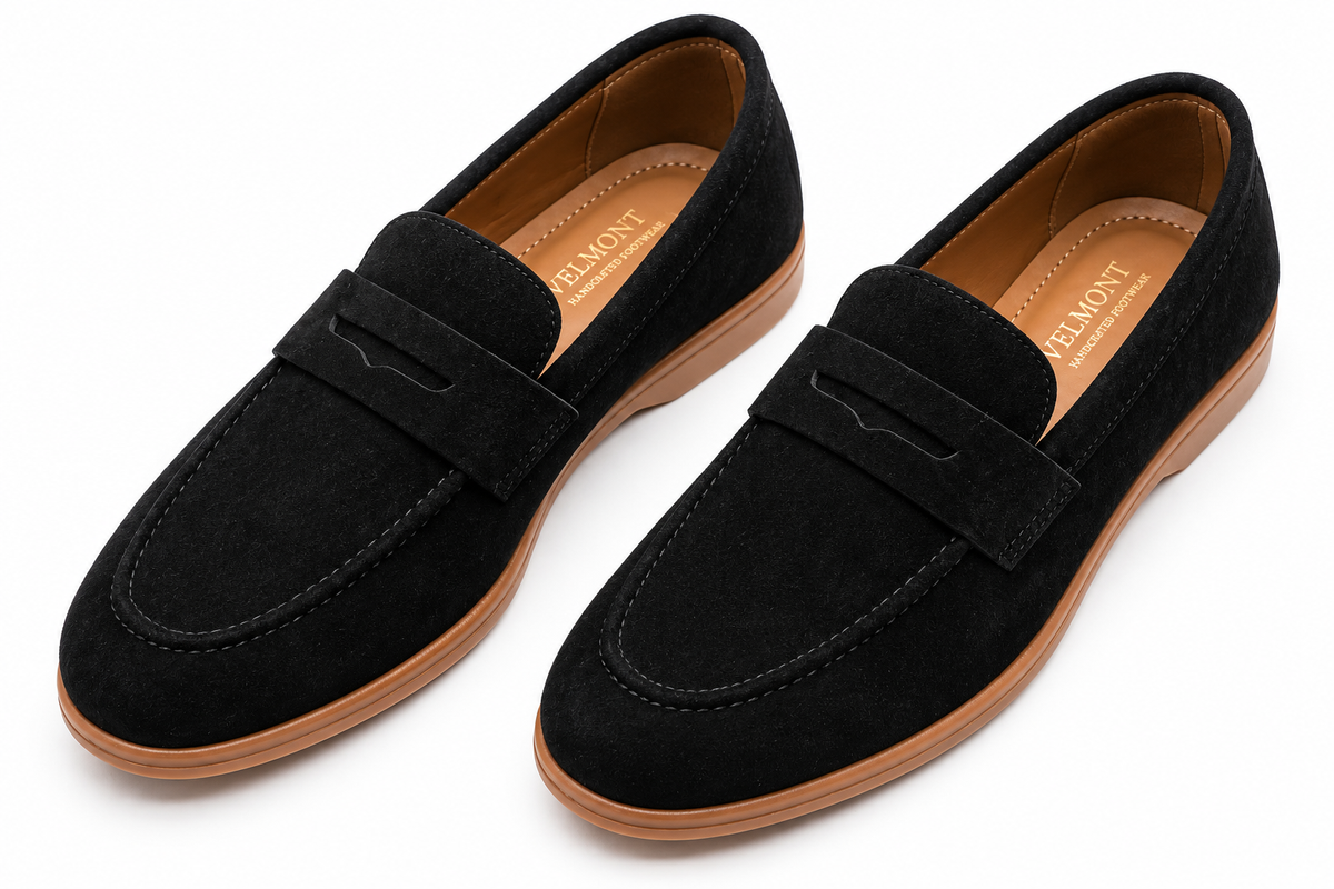 Classic Black Suede Loafers