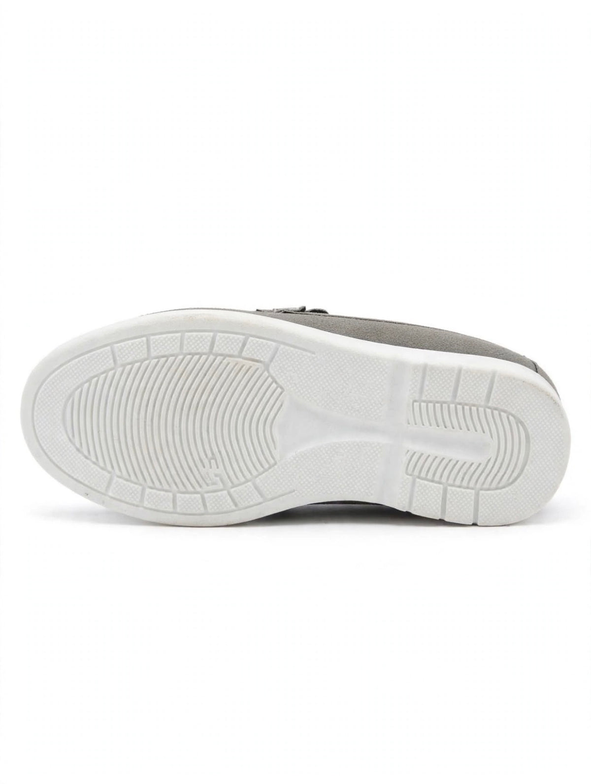 Gray Suede Moccasin Loafers – White Sole