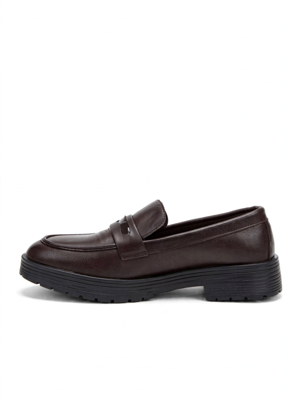 Dark Brown Chunky Leather Loafers – Classic Penny Style